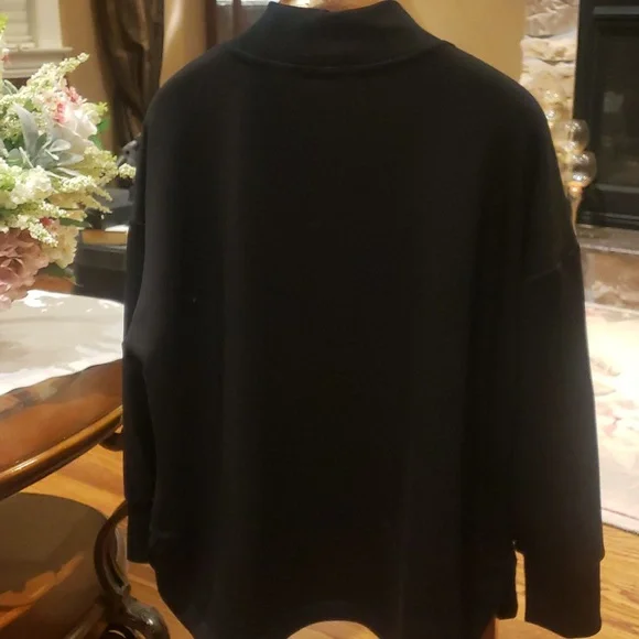 Nwt Elie Tahari 1x Black Pullover with Zipper Accents - Picture 8 of 9